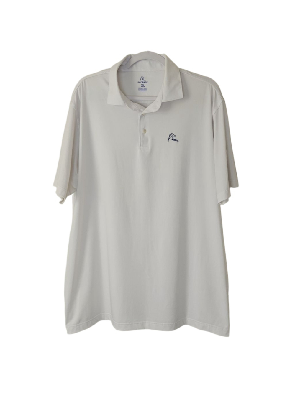 RHOBACK Short Sleeve Performance Polo Shirt XL White Breathable Moisture Wicking